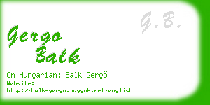 gergo balk business card